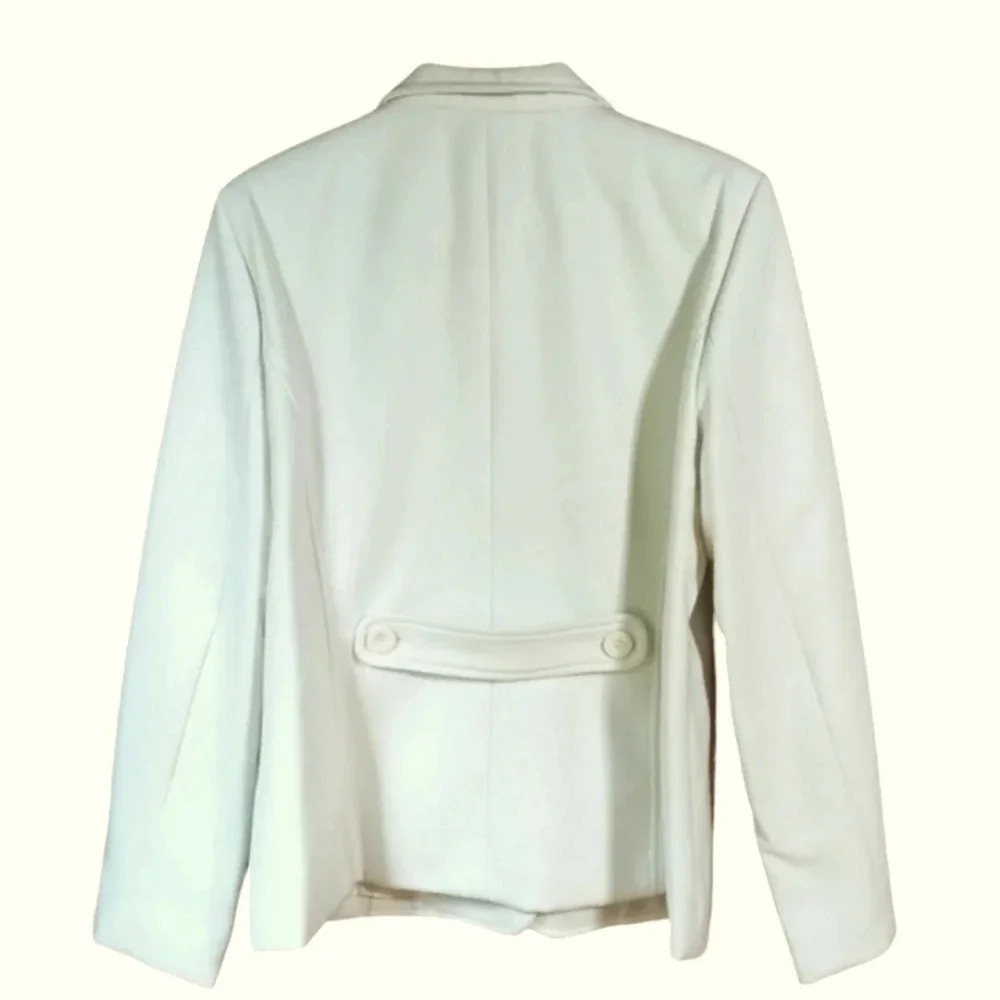 NEW Jacket Soft cozy warm lined button blazer ivory Pockets NWOT 16 - Picture 5 of 13
